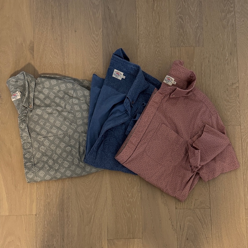 Set/3 Faherty Short Sleeve Button Downs